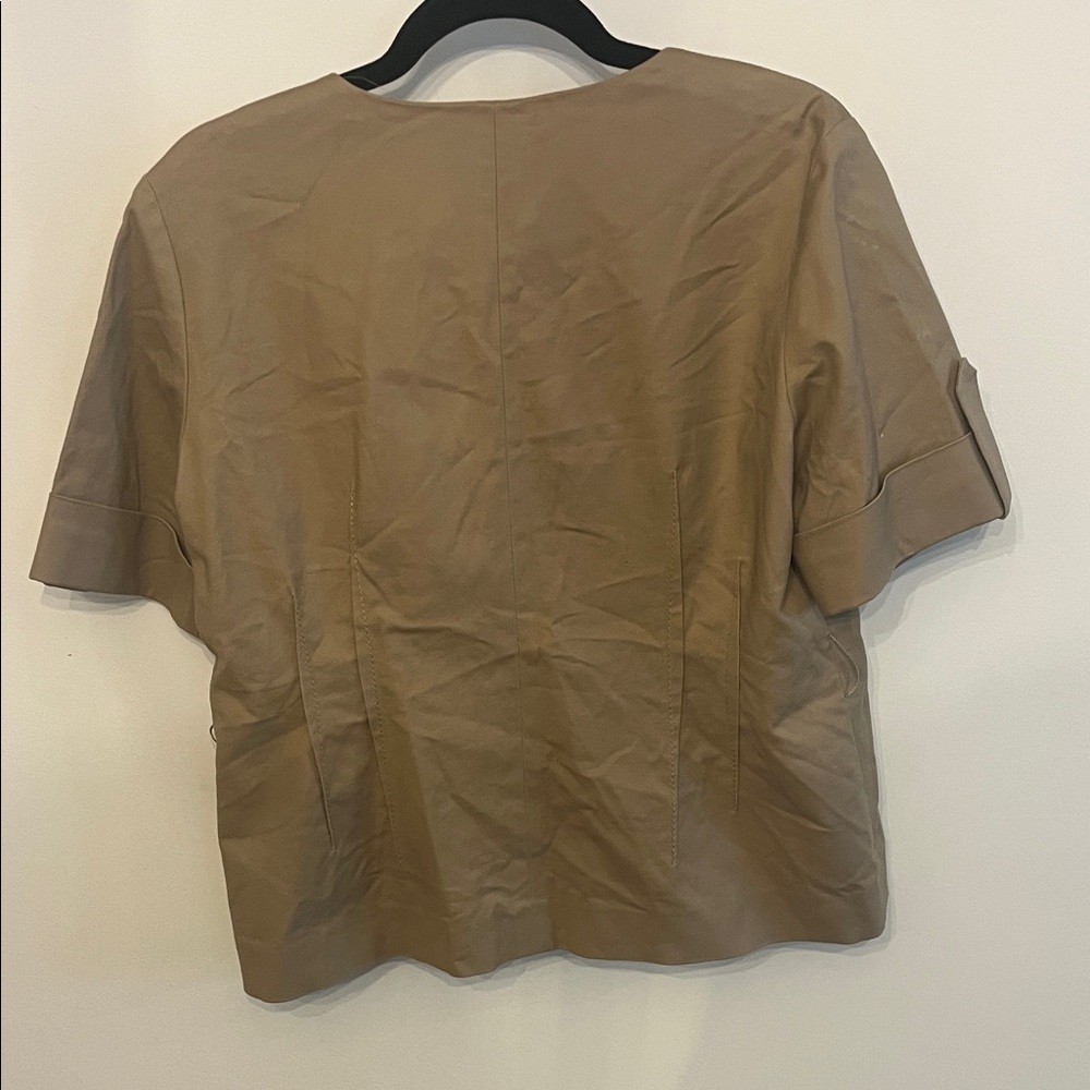 Michael Kors Tan Short Sleeve Utility Jacket *MISSING BELT* - Picture 3 of 6